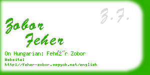 zobor feher business card